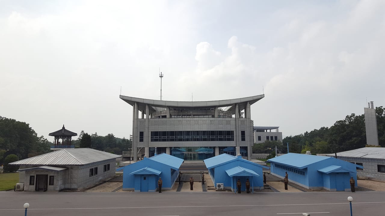 The view of the DMZ from the North Korea side on September 11, 2016.
