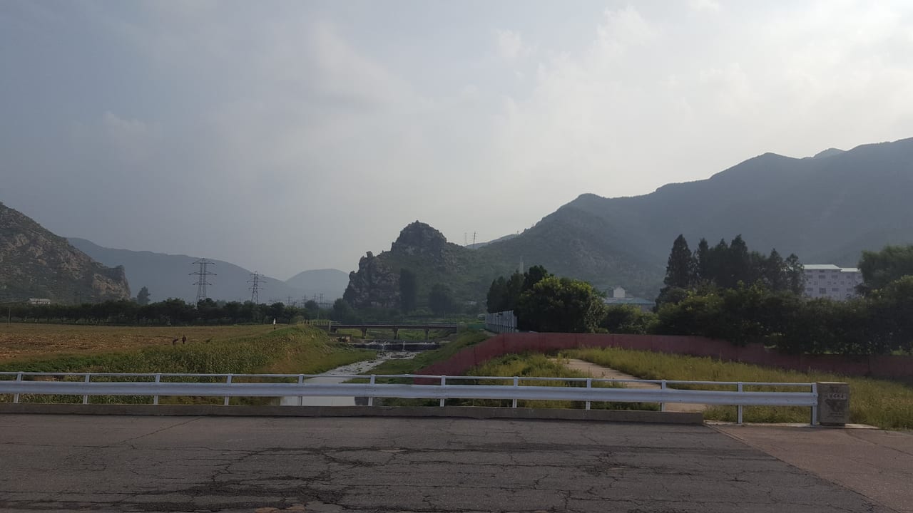 The North Korean countryside from our bus drive to the DMZ.