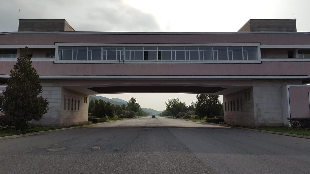 The half-way point bus stop on the drive to the DMZ.