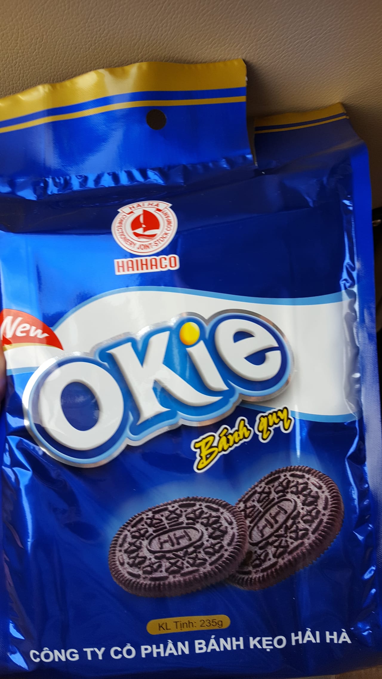 Some Vietnamese oreo cookies I picked up from the rest stop.