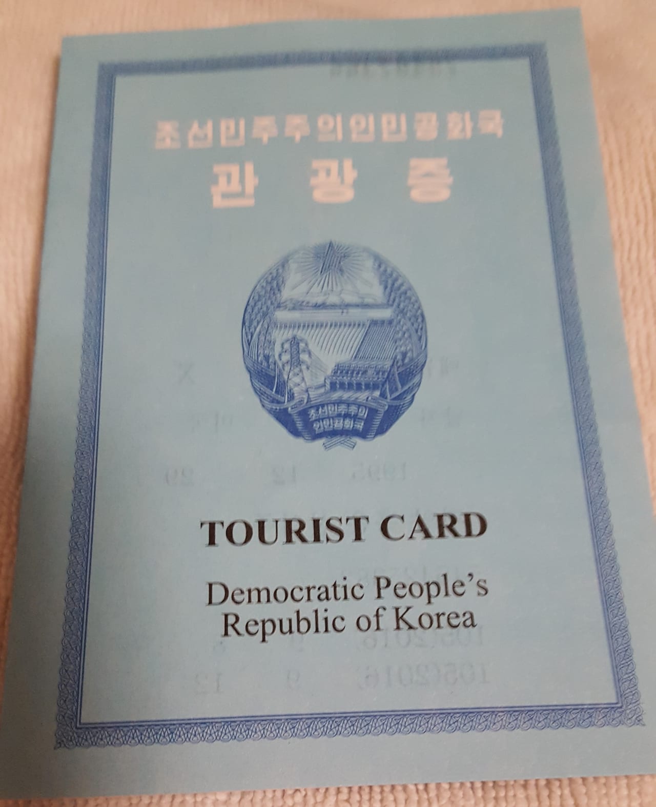 North Korean visa (Front).