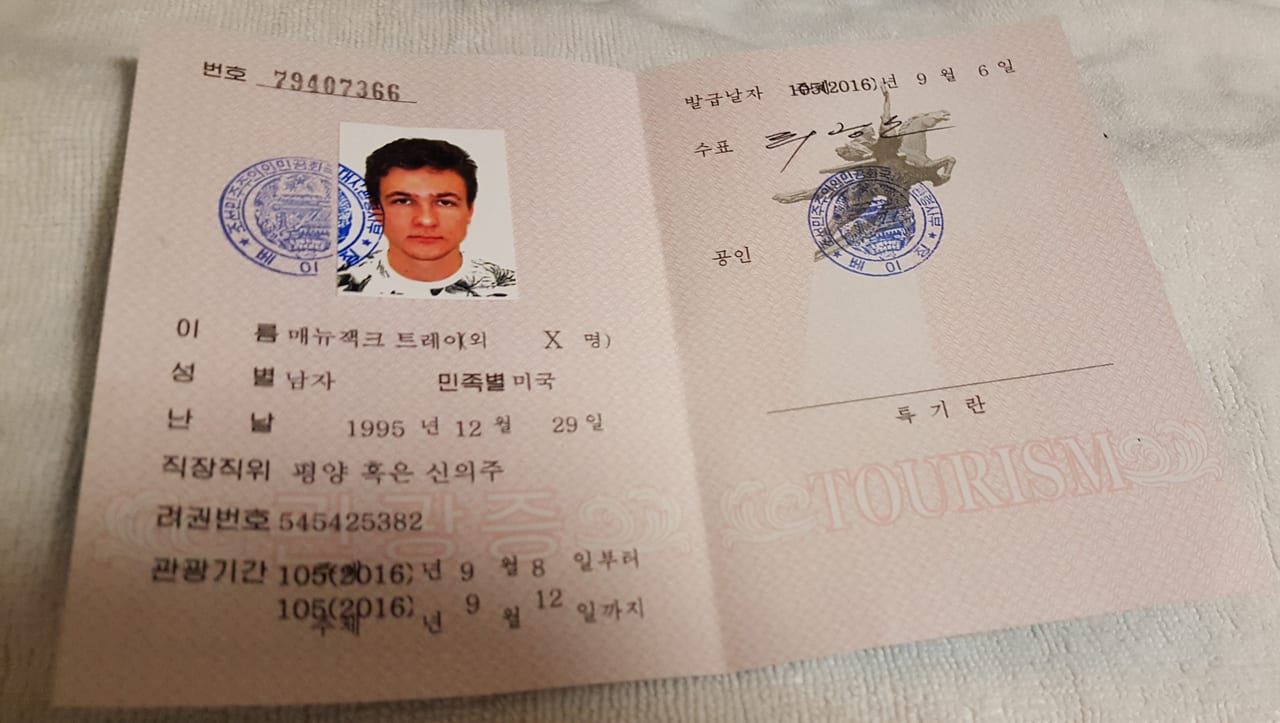 North Korean visa (Opened).