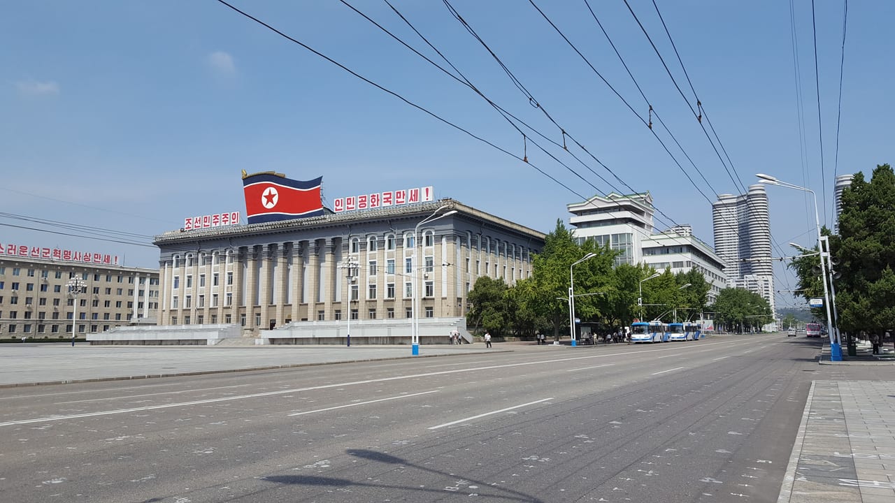 The Korean Central History Museum at the edge of Kim Il Sung Square.