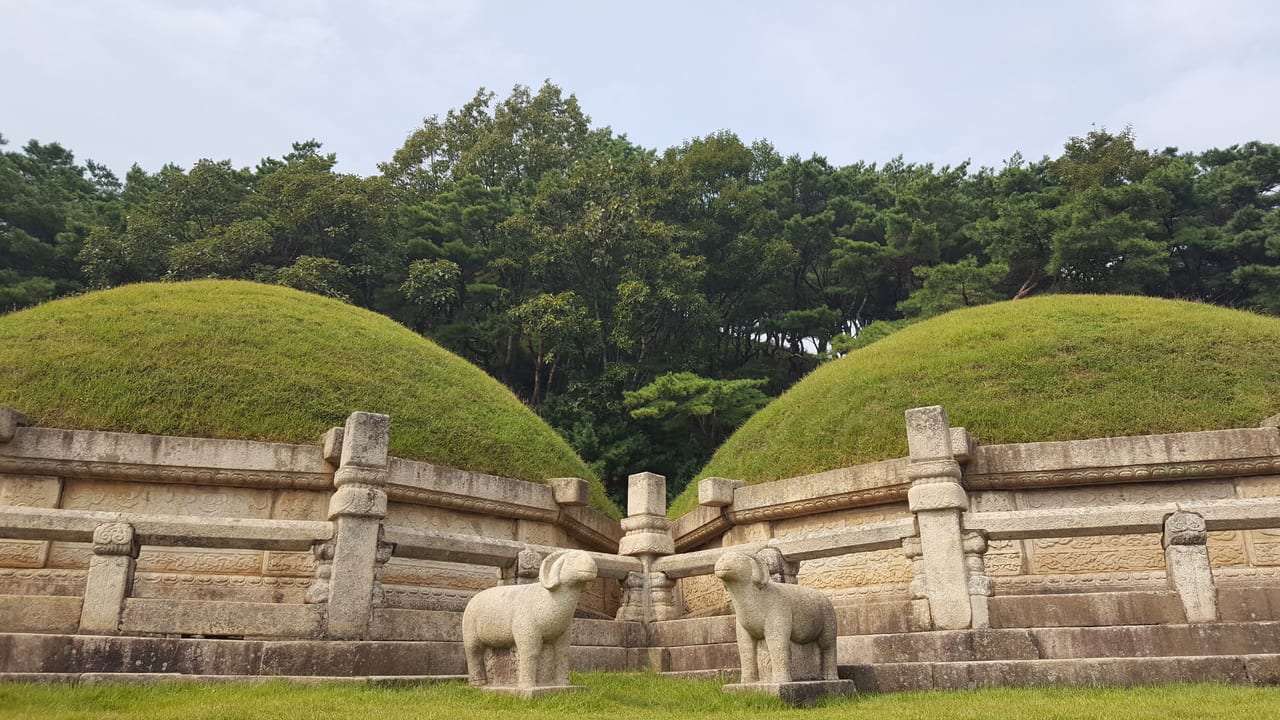 The tomb of King Wang Kon, founder of the mid 10th century Goryeo Dynasty.