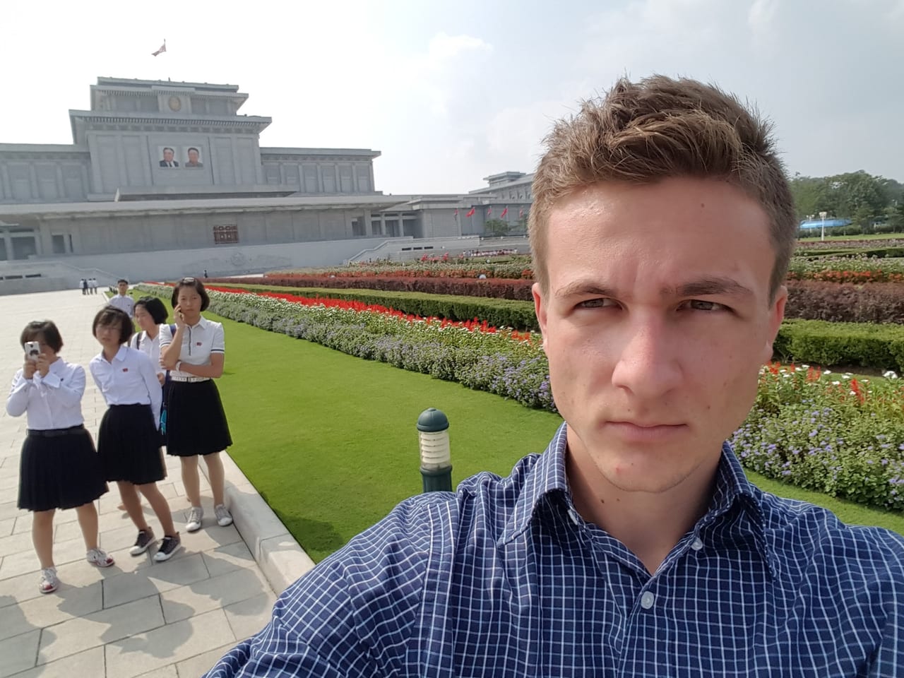 Standing out amongst the locals.