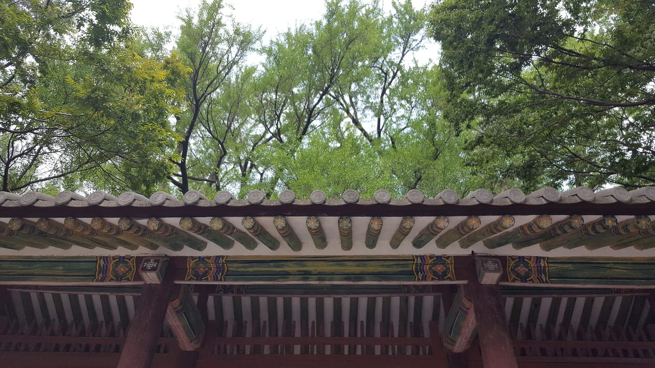 The colorful decoration of the Songgyungwan wooden structures.