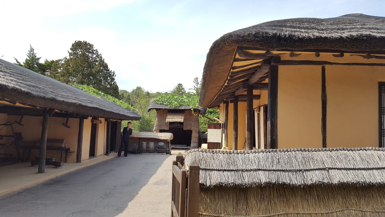 The courtyard of Kim Il Sung's birthplace.
