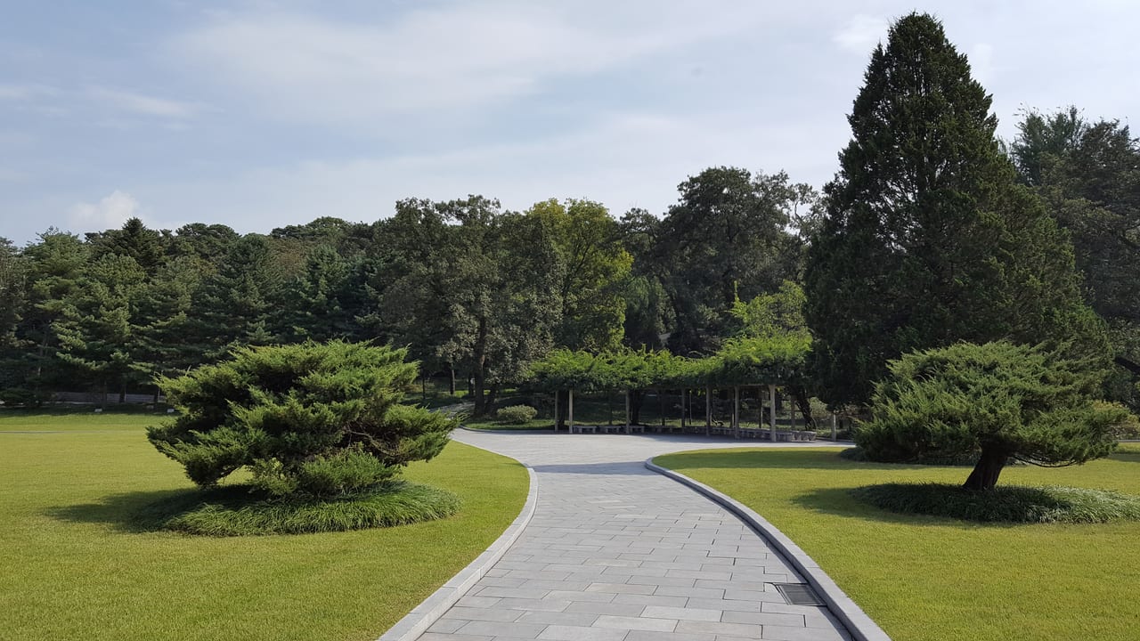 Mangyondae Revolutionary Site gardens.